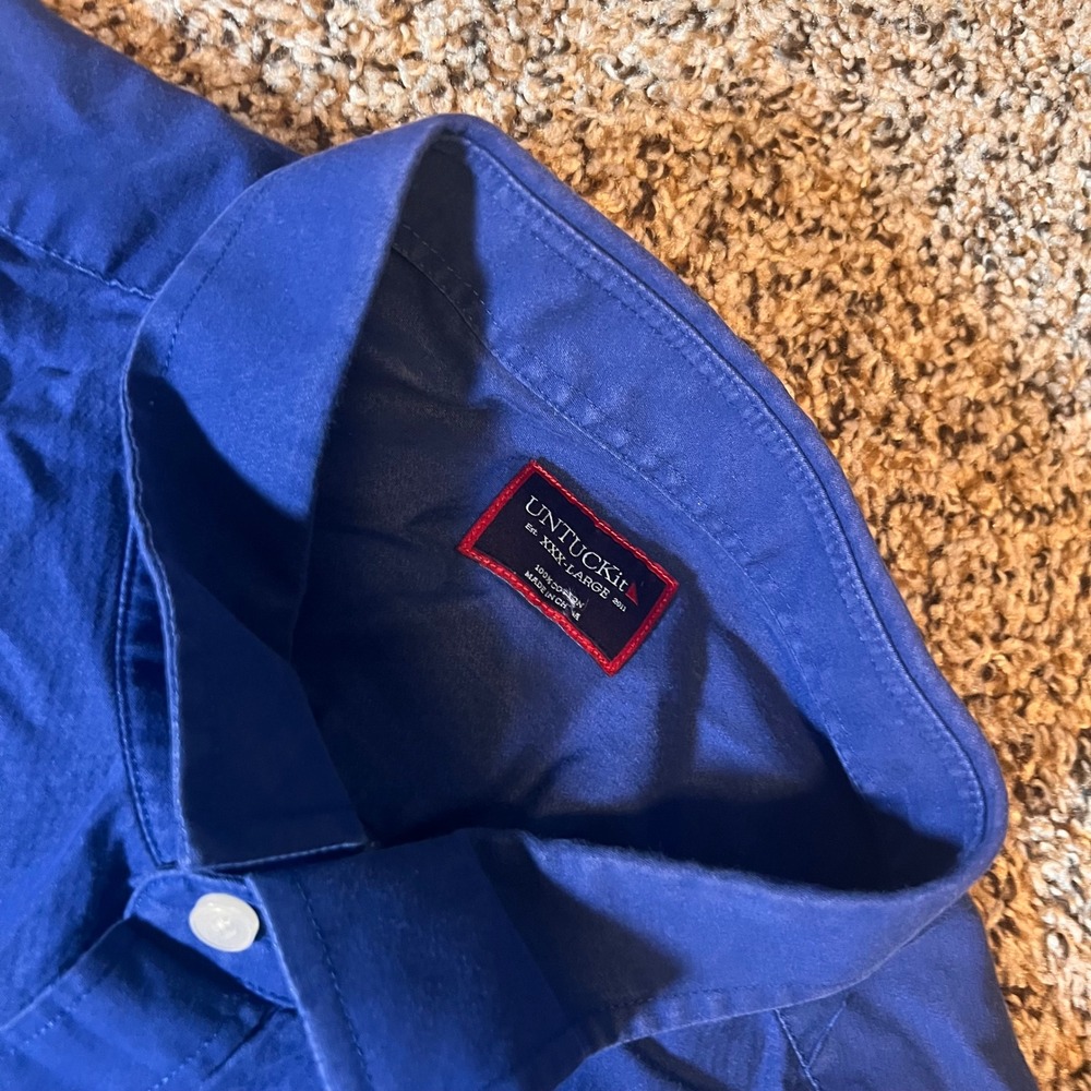 UNTUCKit Est. 2011 Men's XXX-Large Blue Short Sleeve Button Down Shirt